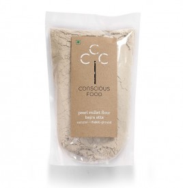 Conscious Food Pearl Millet Flour Bajra Atta Natural + Chakki-ground  Pack  500 grams